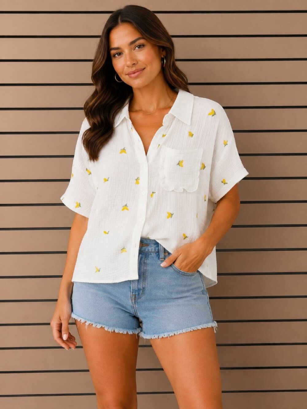 New In Lemon Nancy Blouse